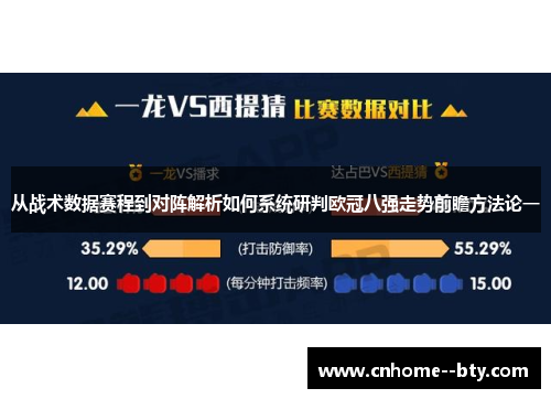 从战术数据赛程到对阵解析如何系统研判欧冠八强走势前瞻方法论一 从战术数据赛程到对阵解析如何系统研判欧冠八强走势前瞻方法论一